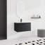 Meuble-lavabo de 30 po avec porte à fermeture douce et lavabo en céramique. Design moderne. 2 portes. Noir Contreplaqué 2 portes.