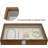 Jewellery Display Case, Display Case Accessories Storage Box with Tempered Glass Hinge Lid, Jewellery Tray for Collectibles, Walnut Colour