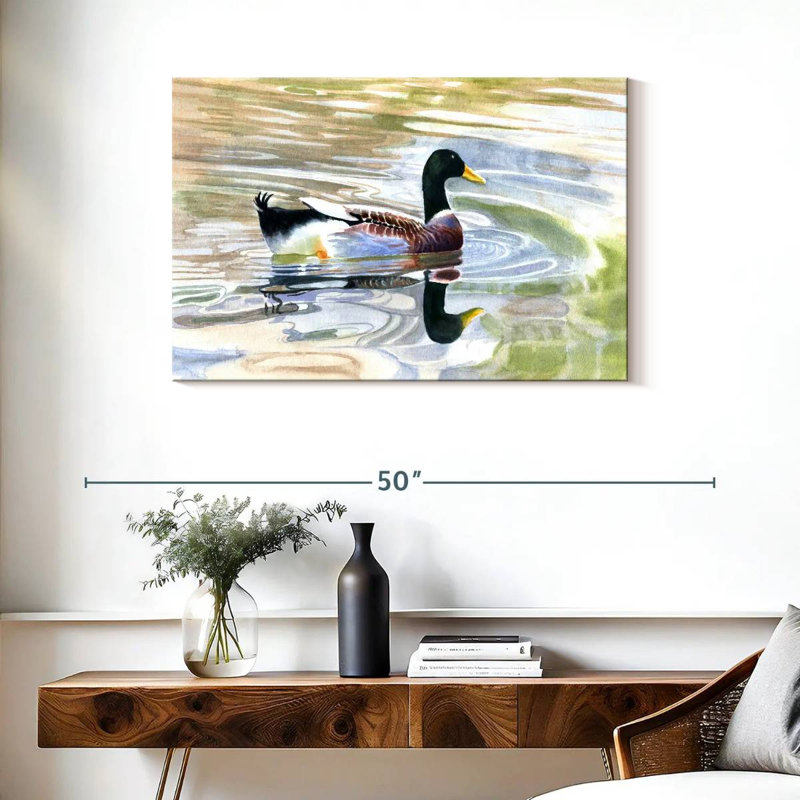 Brampt Duck Water Reflection, 24" H x 36" W