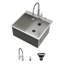 Évier utilitaire encastrable 25 po x 22 po x 12 po en acier inoxydable de calibre 16 pour salle de lavage