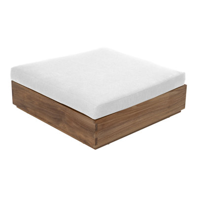 Repose-pieds d'extérieur en teck Pacific avec coussin Sunbrella