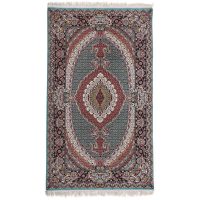 Tapis oriental noir / mauve / brun en soie 2 pi 11 po x 5 pi Oriental