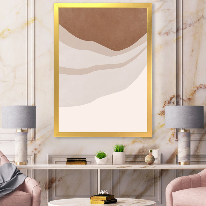 Terracotta and Ivory Shapes With Scuff Effect - Reproduction de photo encadrée sur toile, H 20 po x l 12 po x P 1po