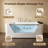 67" Freestanding Whirlpool Bathtub Tile In White Acrylic Jetted Soaking Tub with Chrome Faucet