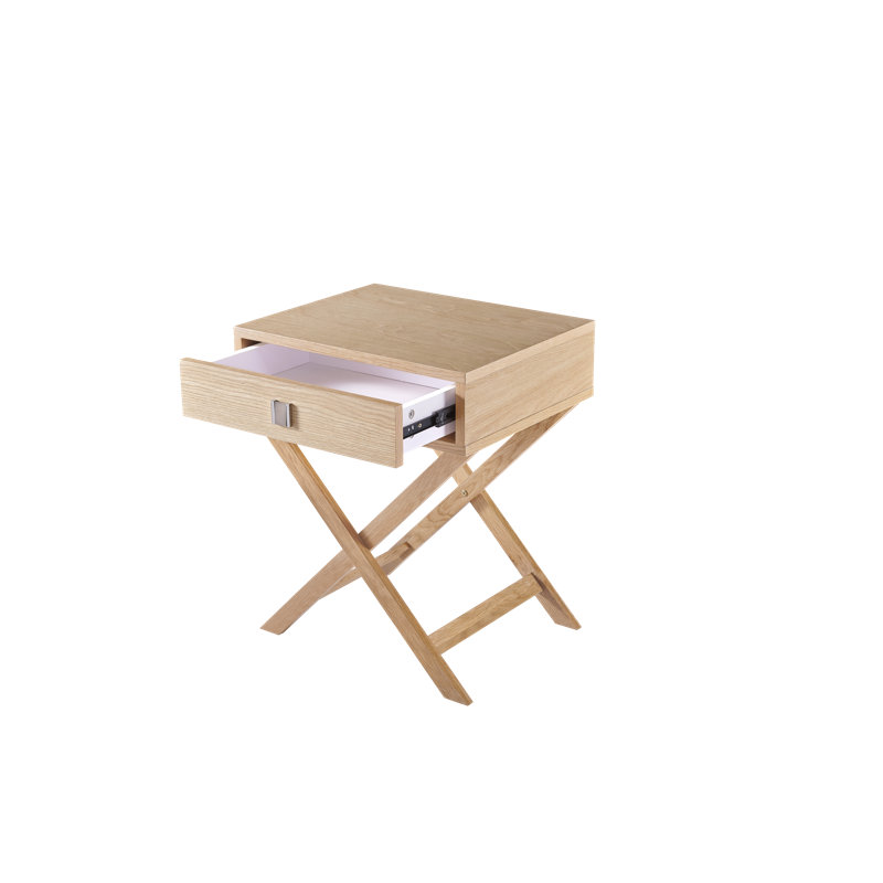 Bittoo Cross Legs End Table, Oak