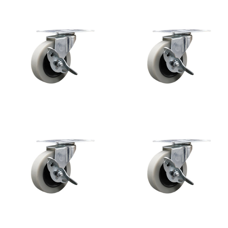 Thermoplastic Caster with Brake