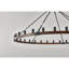 Lustre 32 pouces en roue de chariot, luminaire suspendu en bois rustique 12 lumières avec chaîne réglable