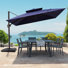 Parasol en porte-à-faux avec manivelle 132 po Winon, contrepoids inclus