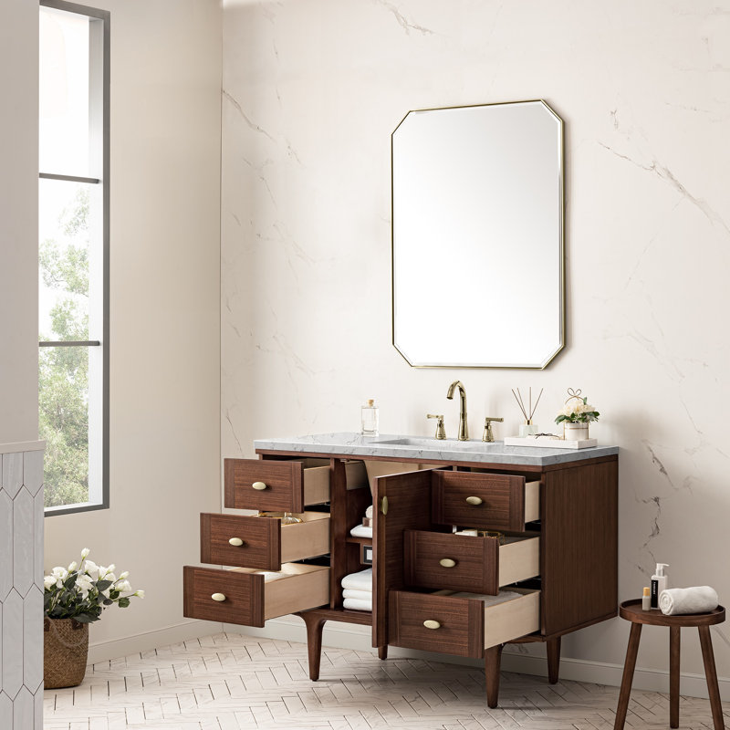 Amberly 48'' W Single Vanity, Eternal Jasmine Pearl, 8" Widespread