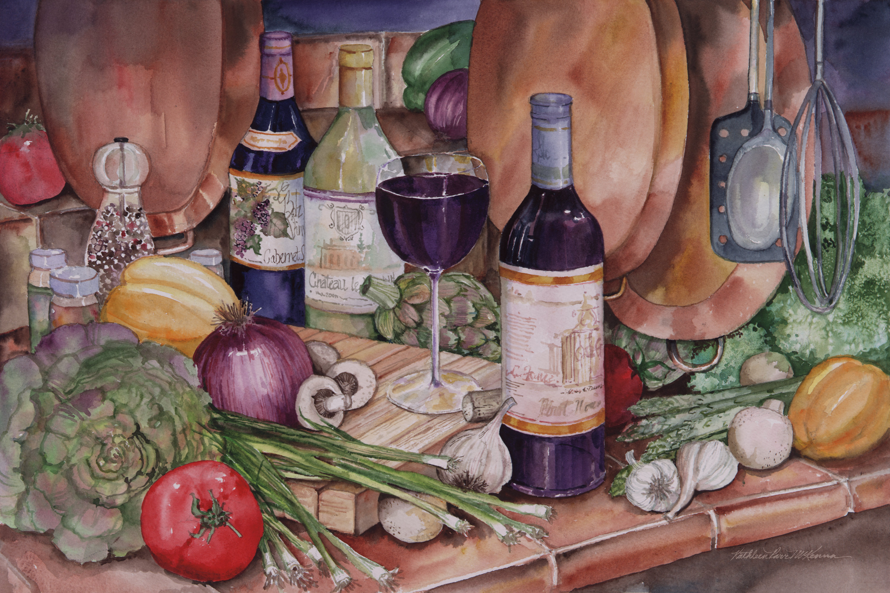 Rosalind Wheeler Gourmet Night by Kathleen Parr McKenna - Painting ...