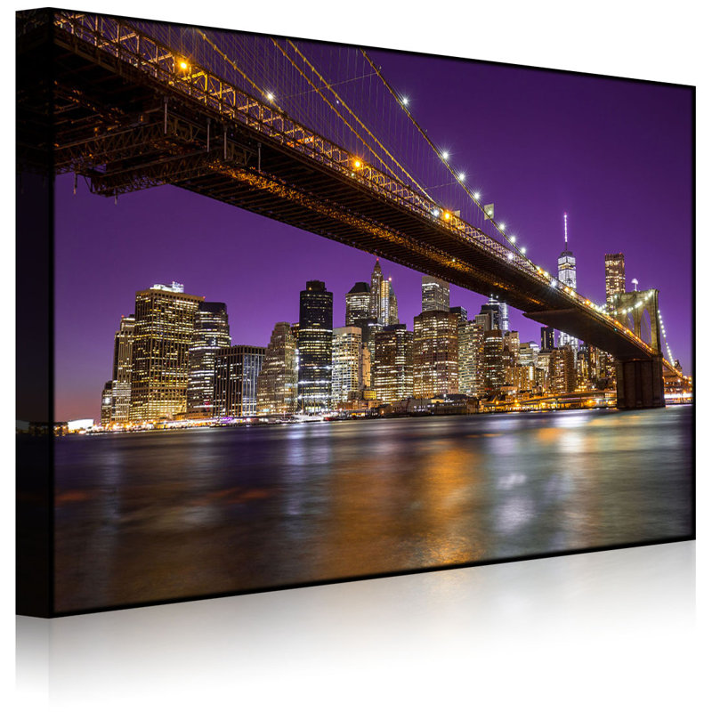 Skyline Of Manhattan by No - Wrapped Canvas Print, 40cm H x 60cm W x 4.5cm D, Without lighting