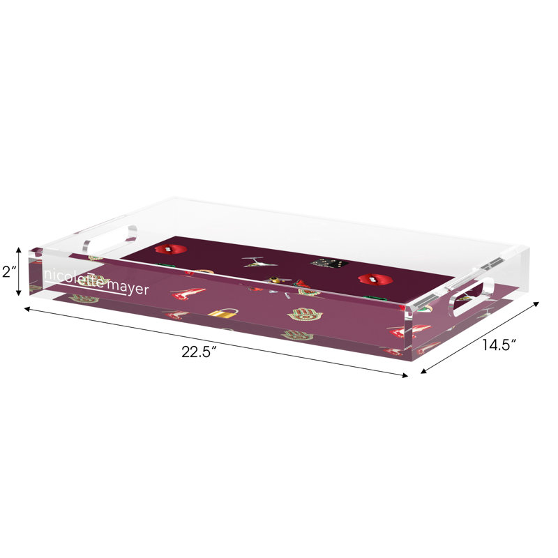 Plateau décoratif Precise Edge, 12.5"W x 7.75"D x 2"H, Aubergine