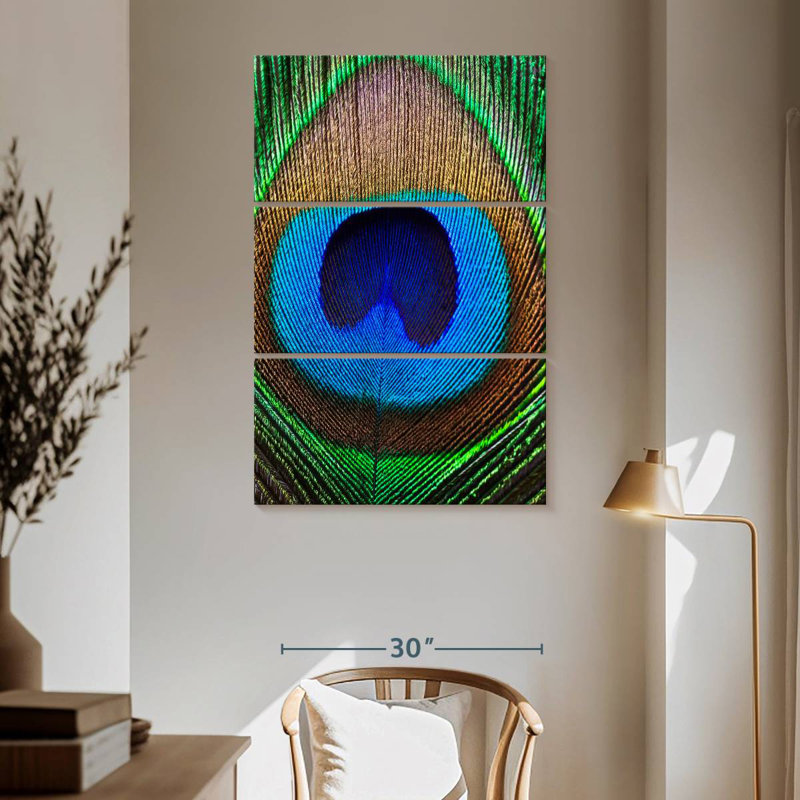 Kerner Detailed Peacock Feather, 65" H x 42" W