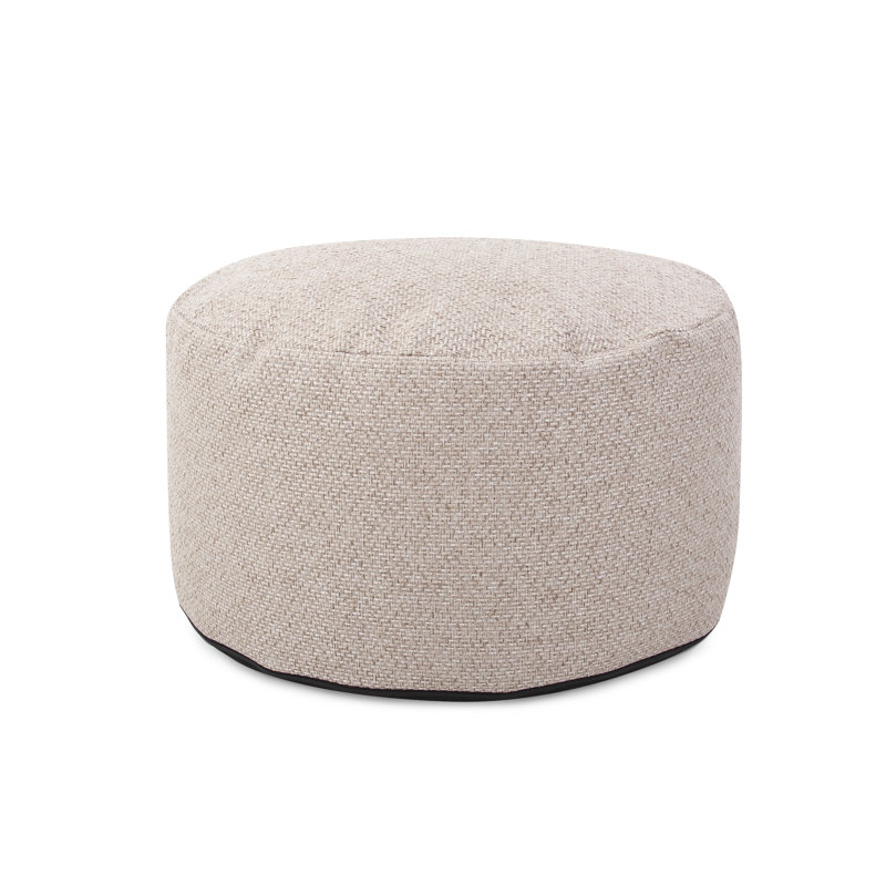 Upholstered Pouf, Panama Sand Polyester