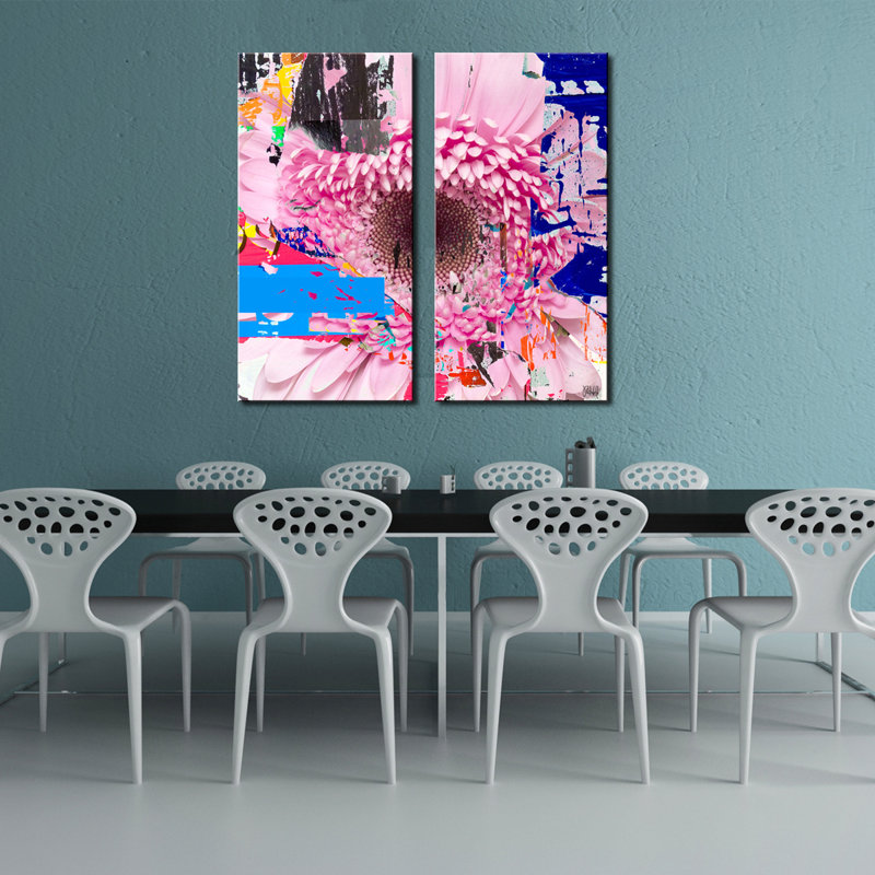 « painted pétales lxxv », ensemble de 2 impressions sur toiles