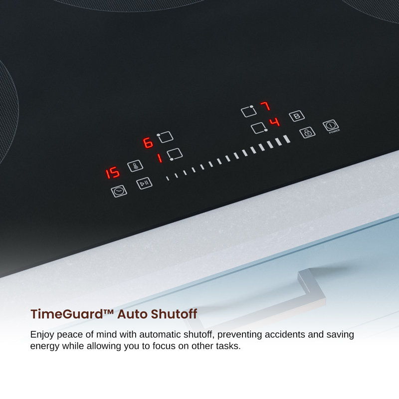Rangaire 24 Inch Induction 4 Burner Cooktop with Slide Touch Controls and Timer