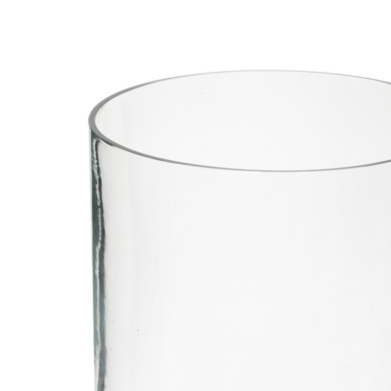 Cole and Grey Glass Wide Clear Decorative Vase, 12" H x 6" W x 6" D