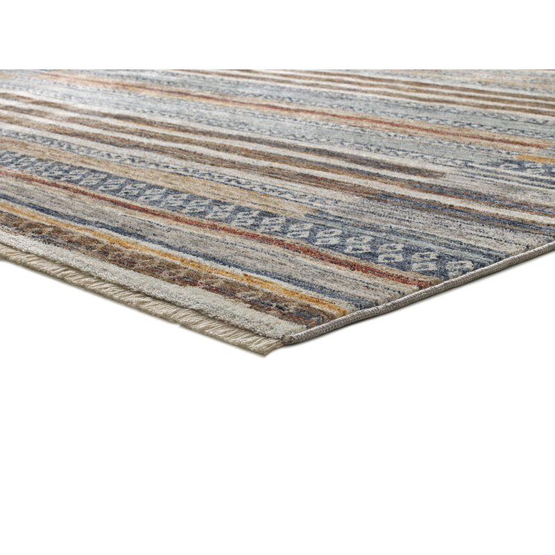 Orkin Striped Machine Woven / Power Loomed Area Rug, Rectangle 133 x 190cm