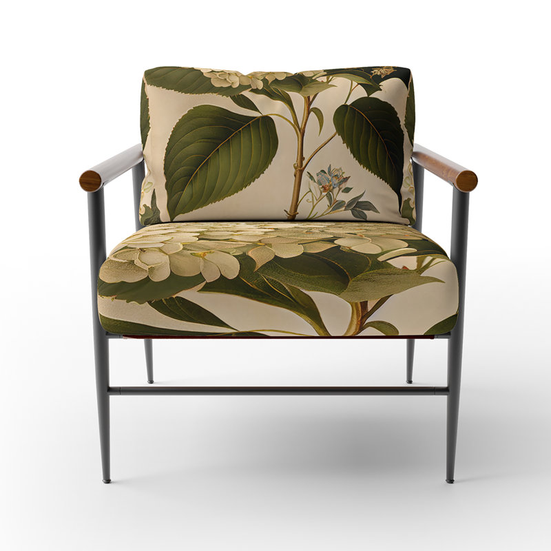 Cropper - Fauteuil rembourré à motif floral, Noir, noir, noir, noir