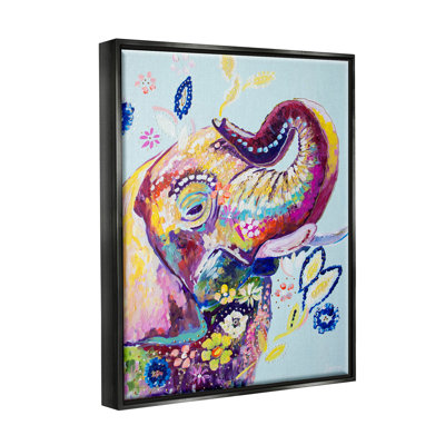 " Floral Fun Elephant " Painting Print