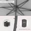 Parasol en porte-à-faux Ebonique 11 pi Deluxe avec base incluse-700986570
