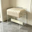 Tabouret de coiffeuse, repose-pieds souple avec pieds en acrylique transparent, repose-pieds moderne rembourré, tabouret décoratif à base en acrylique