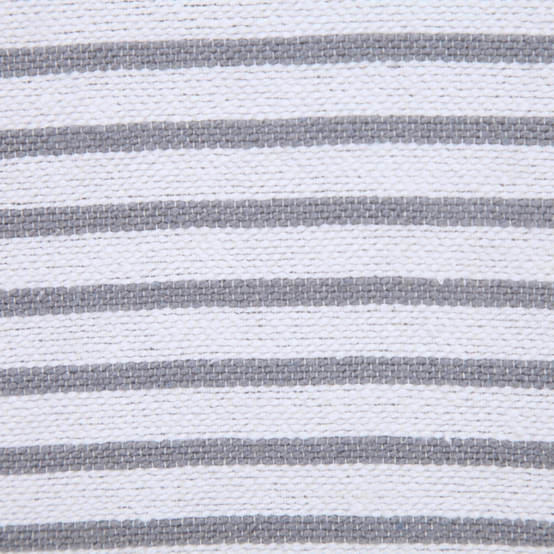 Ensemble de 2 coussins décoratifs en coton à rayures grises, Gris
