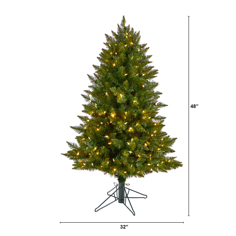 Lighted Artificial Spruce Christmas Tree, 4' H