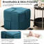Velours côtelé carré en bleu - Repose-pieds confortable, plusieurs pièces, cadre intérieur, taille 13,97 po, tabouret tissé prêt à l'emploi, tissu doux et respirant, haute résilience, pour 300 livres, convient-129943079