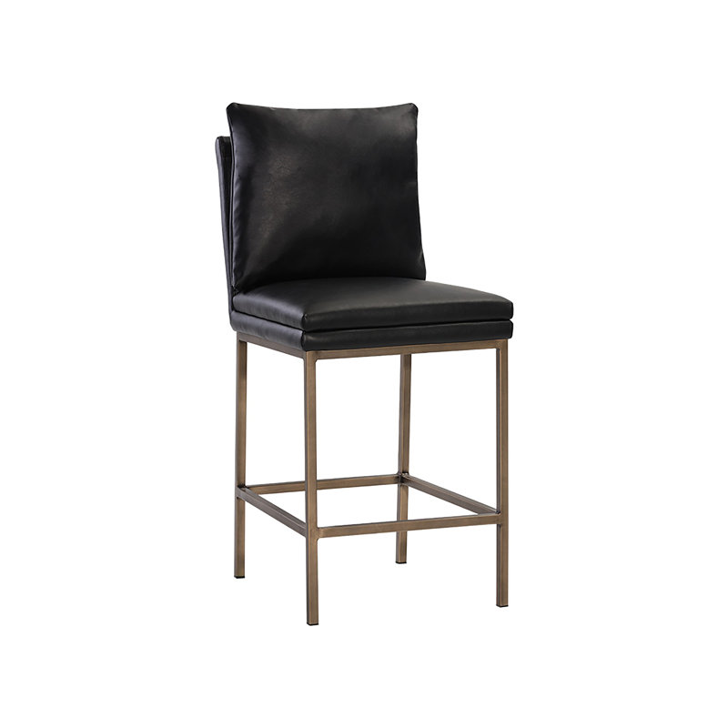 Tabouret de comptoir - crème Bravo, Tabouret de comptoir (assise de 26 po de hauteur), Similicuir noir