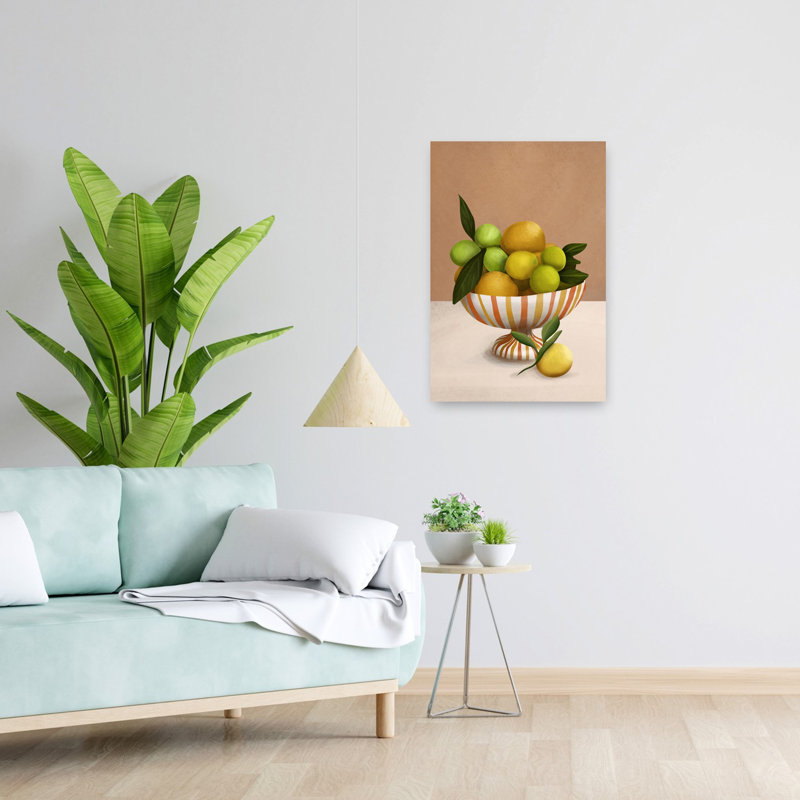 Art contemporain contemporain, plante fruitière, H 24 po x l 16 po