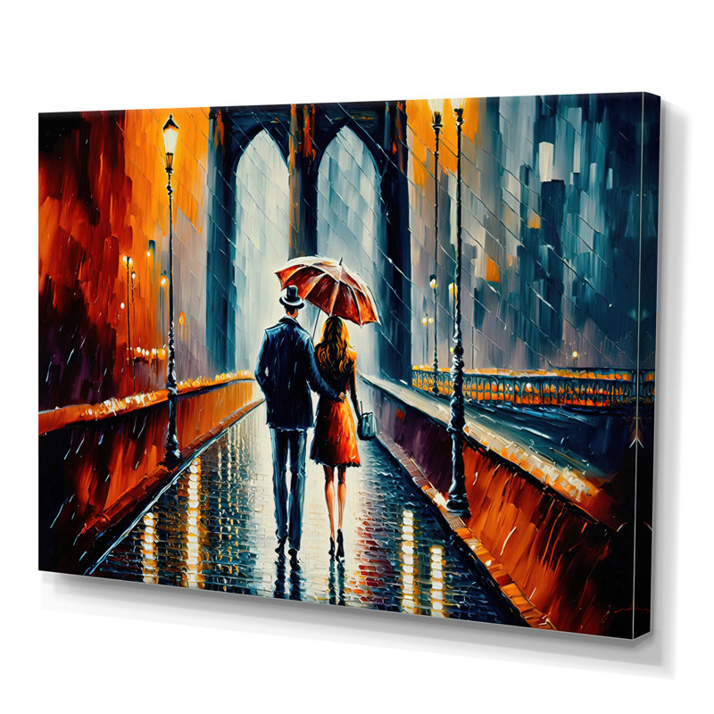 Promenade romantique - Impression sur toile, H 12 po x l 20 po x P 1 po, Toile tendue