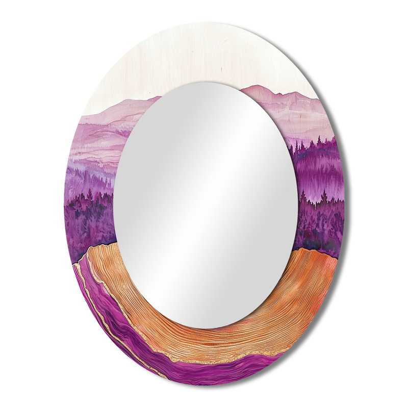 Miroir mural oval mauve, 43 po x 33 po