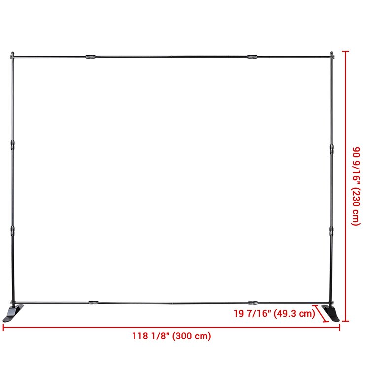 VEVOR 10 x 8 ft Backdrop Banner Stand Adjustable Height and Width Step and Repeat for Trade Show Wall Exhibitor Photo Booth Background