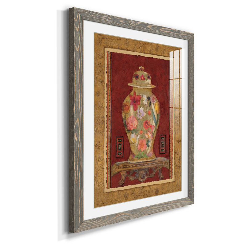 Romantique urne I - peinture encadrée, H 37,5 po x l 27,5 po x P 1,5 po, Cadre en papier gris
