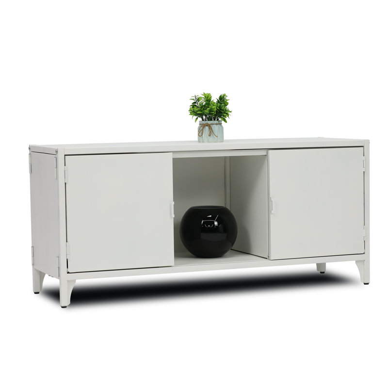 Meuble télé pliable en métal, Blanc