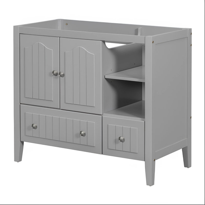Base de meuble-lavabo simple 36 po seulement, gris