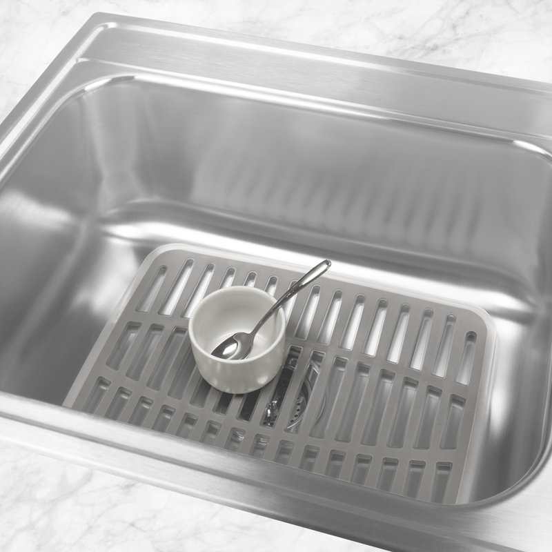 Grille d'évier 12,75 po x 16,25 po Malta, Gris / argent