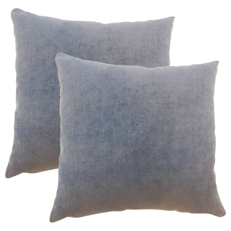 Feather Reversible Throw Pillow, Carbon