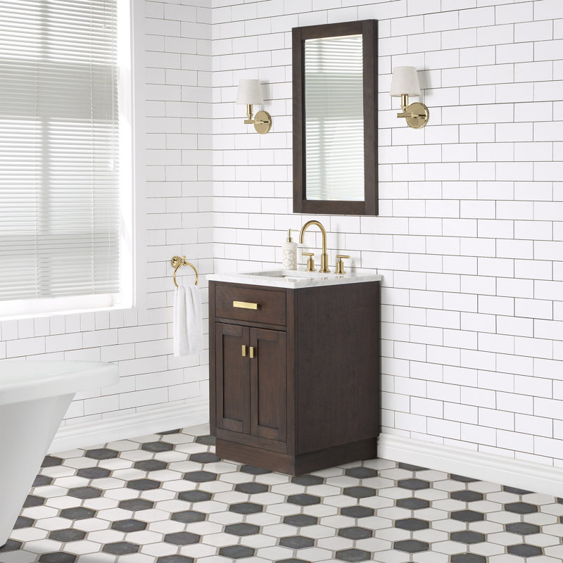 Ensemble de meuble-lavabo simple 24 po Nicholls, Chêne brun