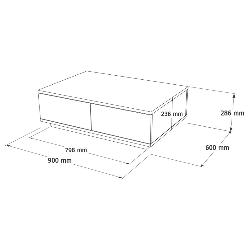 Sicario Coffee Table, Atlantic Pine;Anthracite