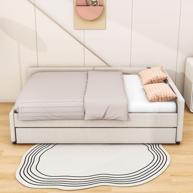 Lit plateforme tapissier Aarah, Double