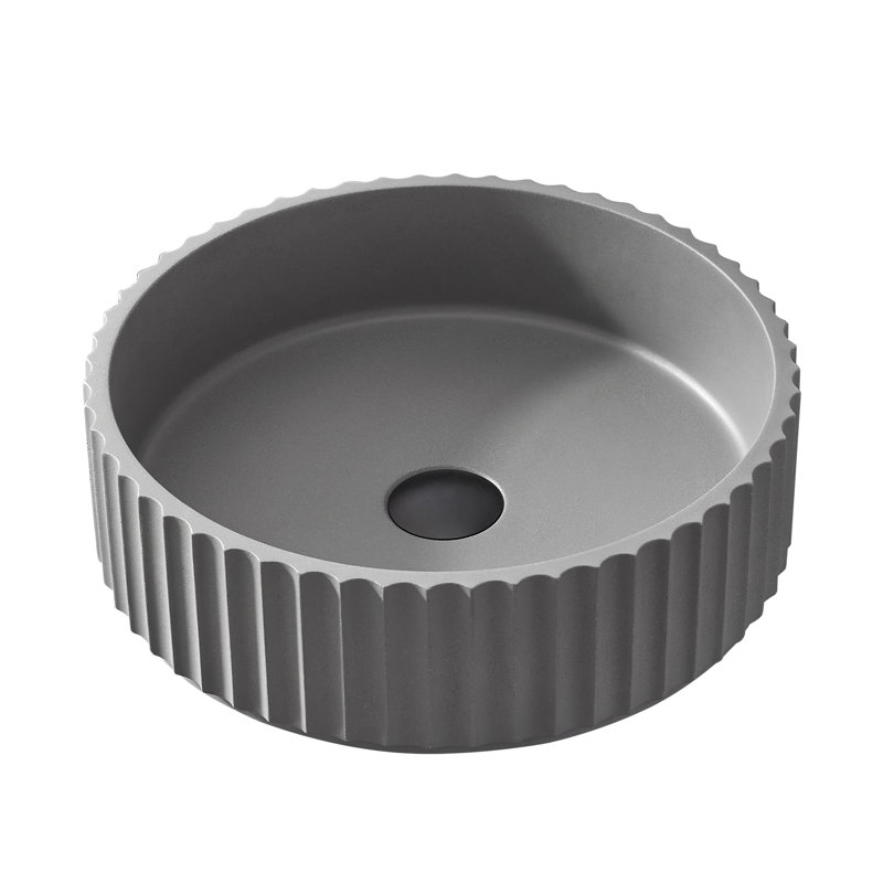 Lagos Grey Concrete Circular Vessel Bathroom Sink