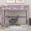Structure de lit mezzanine en bois d'hévéa avec bureau intégré, barrière de sécurité et échelle-1625248300