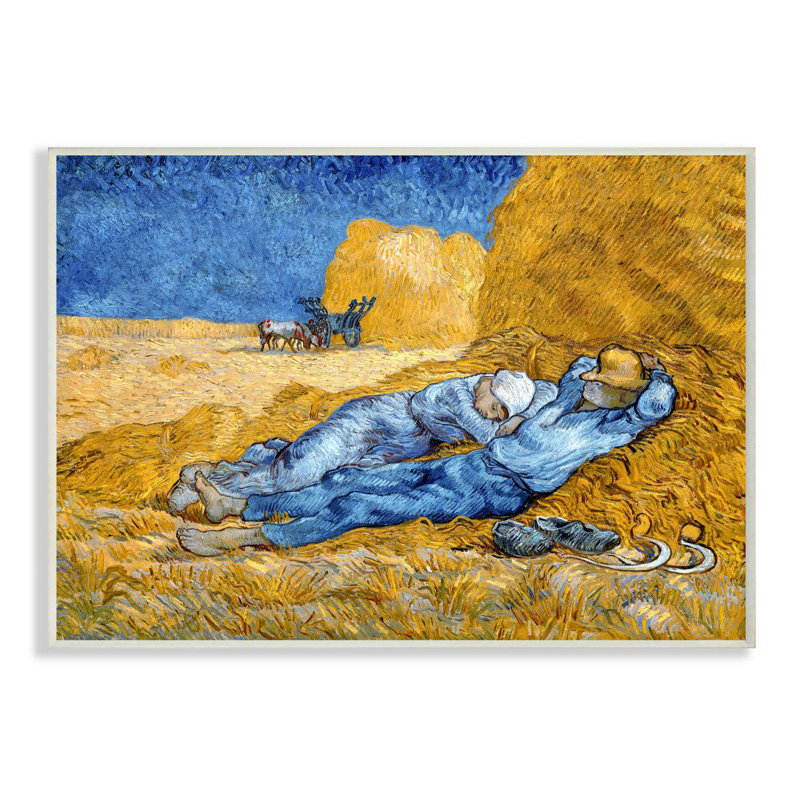 «Break Time Yellow Blue Van Gogh Classical» par Vincent Van Gogh - reproduction d'art, Plaque murale
