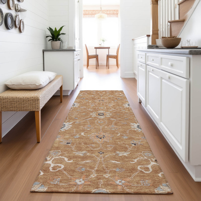 Premium Machine Washable Ducote AMF1137 Global Rug, Runner 2'3" x 7'6"