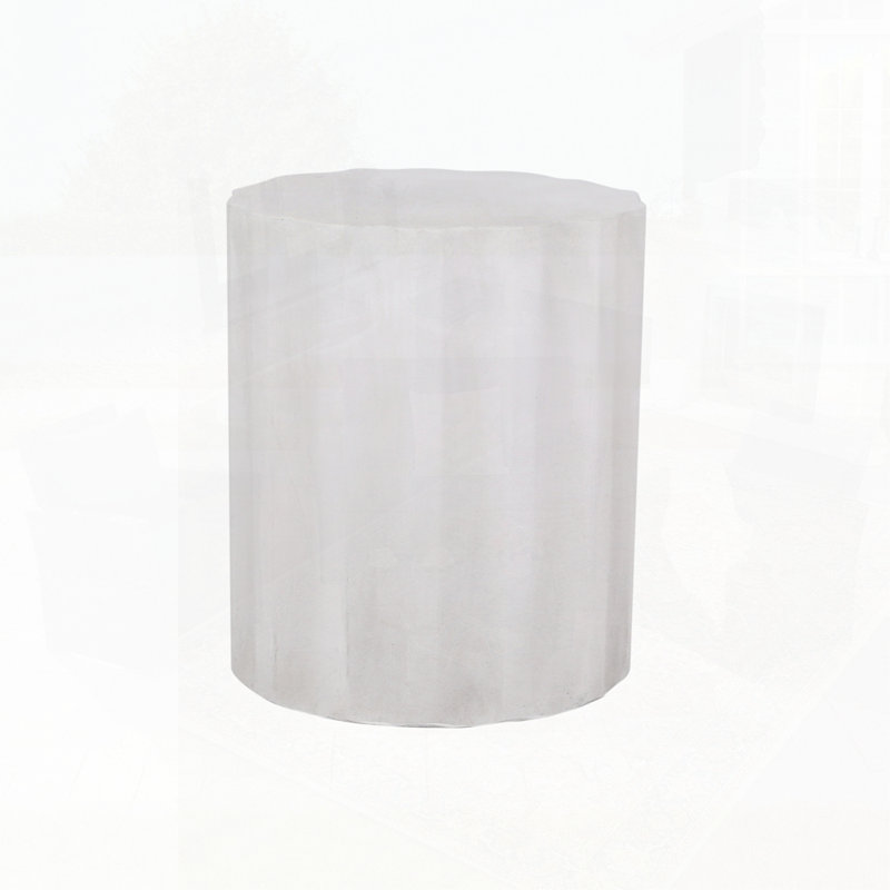 Charming Lightweight Concrete Outdoor Side Table with Fluted Design and Soft Wave Edge for Modern Spaces