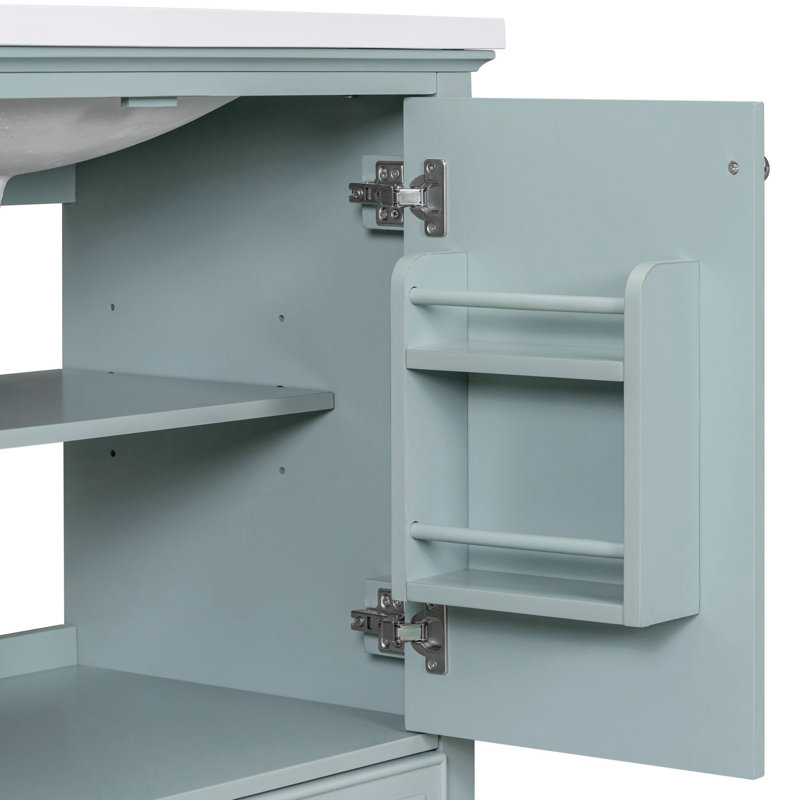 Meuble-lavabo de salle de bain sans lavabo, Vert