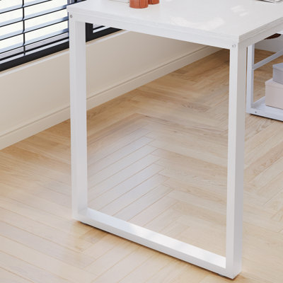 L-Shaped Metal Base Computer Desk