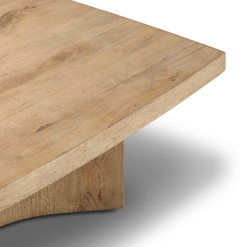 Brezhoneg Pedestal Coffee Table, 16" H x 42" L x 42" W, Rustic Oak